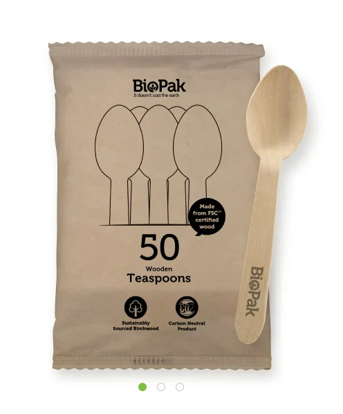 2000x 10CM CARTON TEASPOON WOOD BIOPAK HY-10TS