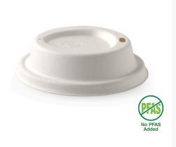 SLEEVE ONLY (50x) 80MM SMALL COFFEE LIDS PULP FIBRE BIOPAK BCL-8PULP-W (20)