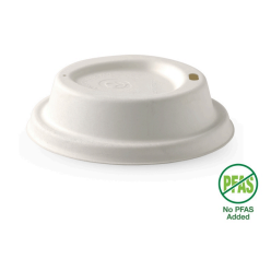 CARTON (1000x) 90MM LARGE COFFEE LIDS PULP FIBRE BIOPAK BCL-12PULP-W-V3